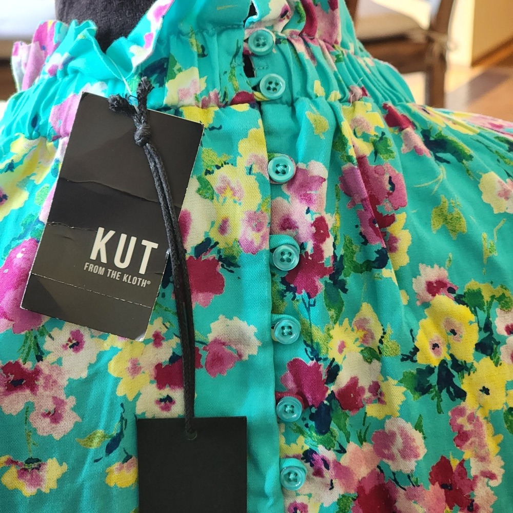 KUT form the kloth NWT Size Medium Mint Berry‎ Summer Sleeveless Blouse - Picture 5 of 8